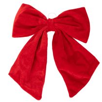 Article Nœud décoratif rouge pour décoration de Noël, 28 cm, lot de 3