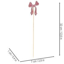 Article Pics décoratifs à fleurs en forme de nœud, 32 cm, lot de 12