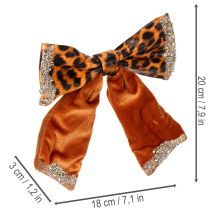 Article Nœud décoratif à motif léopard imprimé animal, 20 cm, lot de 3