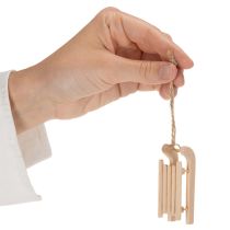 Article Traîneau décoratif à suspendre au sapin de Noël, 6 cm, lot de 6
