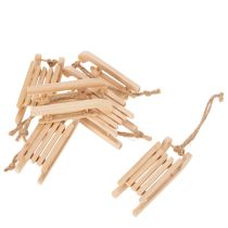 Article Traîneau décoratif à suspendre au sapin de Noël, 6 cm, lot de 6