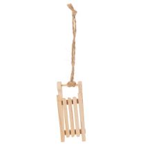 Article Traîneau décoratif à suspendre au sapin de Noël, 6 cm, lot de 6