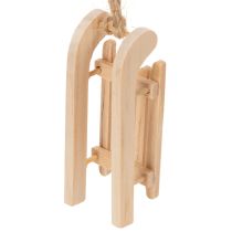 Article Traîneau décoratif à suspendre au sapin de Noël, 6 cm, lot de 6