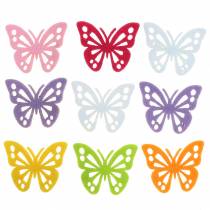 Décoration de table en feutre papillon Assortiment 3,5 × 4,5 cm 54 pièces Différentes couleurs