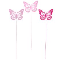 Article Papillons décoratifs sur tiges, pour apporter une touche délicate à vos tables et jardinières, 8 cm, lot de 18.