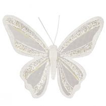 Article Décoration papillon plume aspect papillon 15x13cm 2 pcs