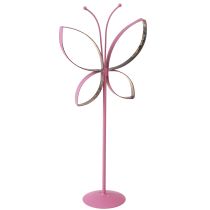 Article Support Décoratif en Métal Papillon Fuchsia Doré H29cm 2 pcs