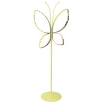 Article Décoration métal papillon printemps vert doré H35cm 2 pcs