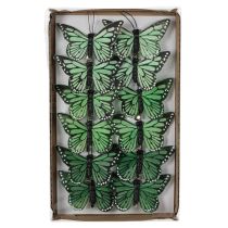 Article Décoration papillon, ornement léger pour l'intérieur et l'extérieur, 7 cm, lot de 12