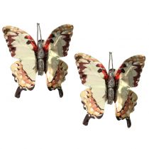 Article Papillon doré brillant sur clip 12 pcs