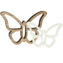 Papillon en bois blanc / nature 3cm - 4,5cm 48pcs