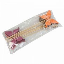 Article Bouchon de fleur en bois papillon coloré 9cm/29cm 12pcs