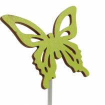 Clous fleurs papillon bois 7x5.5cm 12pcs assortis