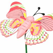 Bouchon fleur papillon bois trié 7.5cm 16pcs