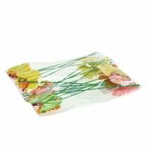 Article Bouchon de fleur papillon bois assorti 7,5cm 16 pcs
