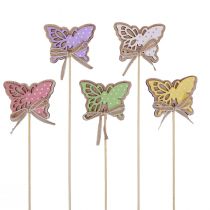 Article Bouchons de fleurs décoration printanière papillons en bois 6cm 10pcs