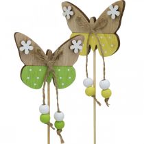 Bâton fleur papillon décoration bois à coller 7×5cm 16pcs