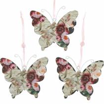 Papillon à suspendre métal déco cintre 9cm décoration printanière 6pcs