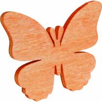 Article Papillons à disperser papillon décoratif en bois orange, abricot, marron 72 pièces