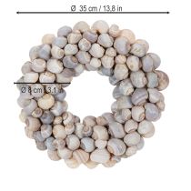 Article Couronne d'escargots à suspendre, couronne décorative, style marin, Nathai, Ø35cm