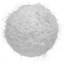 Boule de décoration d&#39;hiver boule de neige laine blanche Ø10cm 4pcs