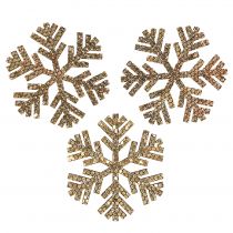Article Décoration de Noël flocon de neige doré Ø4cm 48 pcs