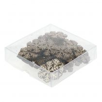 Article Décoration de Noël flocon de neige doré Ø4cm 48 pcs