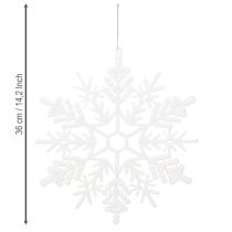 Article Décoration flocon de neige à suspendre décoration d'hiver blanc 30cm 3 pièces