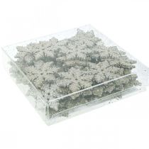 Article Bois de flocon de neige 4cm or clair avec mica 72 pcs