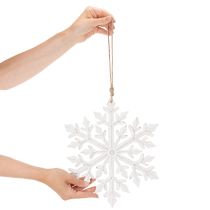 Article Grand flocon de neige décoratif, décoration à suspendre, 30 cm