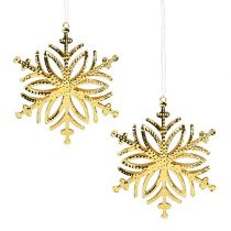 Flocon de neige en métal doré 10cm 4pcs