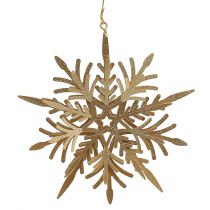 Article Flocon de neige effet 3D doré 16cm x 15,5cm 2 pcs