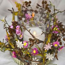 Article Flocon de neige 4cm rose/blanc avec paillettes 72 pcs