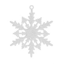 Flocon de neige à suspendre 7cm blanc avec paillettes 36pcs