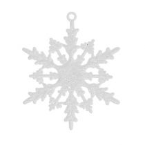 Flocon de neige à suspendre 7cm blanc avec paillettes 36pcs