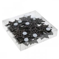 Article Étoiles décoratives étoiles en bois violettes flocons de neige autocollants 4 cm mélange 36 pcs