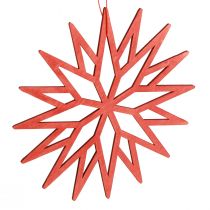 Article Décorations d&#39;arbre décoratives en bois flocon de neige orange 15cm 8 pcs