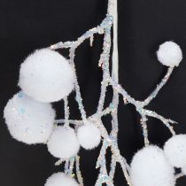 Article Branches décoratives flocon de neige à suspendre paillettes 30cm 2pcs