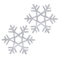 Flocons de neige Ø3,5cm avec mica 12pcs