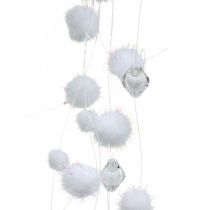 Article Guirlande Boules de Neige Guirlande Hiver Flocons Blanc 72cm