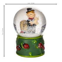 Article Boule à neige porte-bonheur avec figurine de ramoneur, 4 cm, 3 pièces