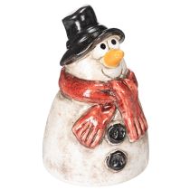 Article Figurine de bonhomme de neige avec écharpe rouge, décoration de Noël, 10 cm