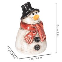 Article Figurine de bonhomme de neige avec écharpe rouge, décoration de Noël, 10 cm
