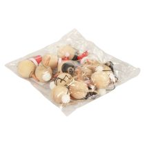 Article Cintre Décoration Bois Bonhomme de Neige Noël Naturel 5cm 12pcs