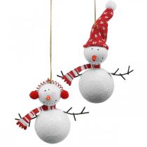 Article Décorations de sapin de Noël bonhomme de neige à accrocher métal 8.5 / 13cm 4pcs