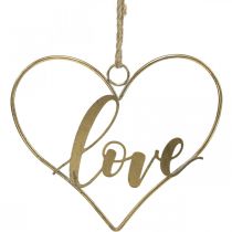 Lettrage Love coeur déco métal doré à suspendre 27cm