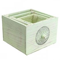 Article Boîte à plantes tiroir décoratif shabby vert 15-23cm lot de 3