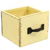 Article Tiroir Décoratif Shabby pour Planter du Bois Jaune 12.5×12.5×10cm