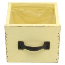 Article Tiroir Décoratif Shabby pour Planter du Bois Jaune 12.5×12.5×10cm