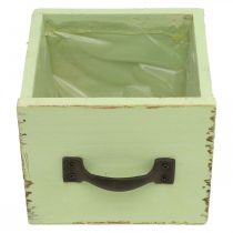 Article Jardinière tiroir vert clair shabby chic 12.5×12.5×10cm